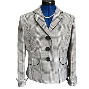 Kasper Black, Lavender, & White Glen Plaid Blazer